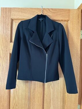 Courtenay Black Asymmetric Zip Blazer